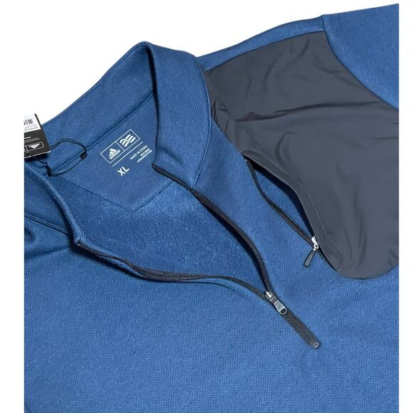 Adidas NEW Size XL Golf Mens Club Performance 1/2 Zip Sweater Mineral Blue Warm - Picture 3 of 10